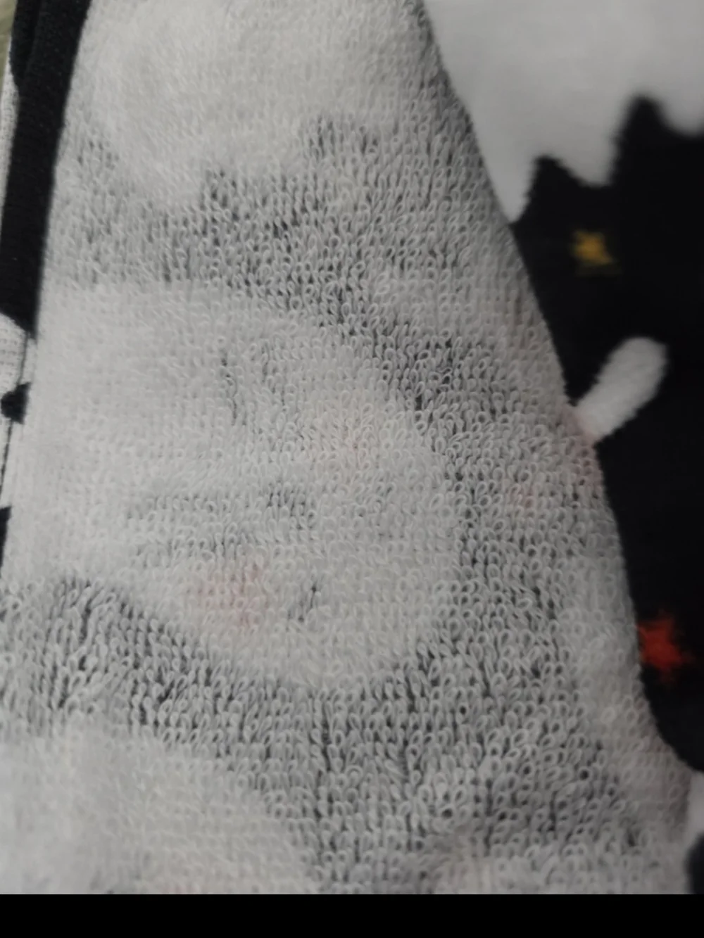3 Kitchen Towels Ghost Print Soft Plush Black/White